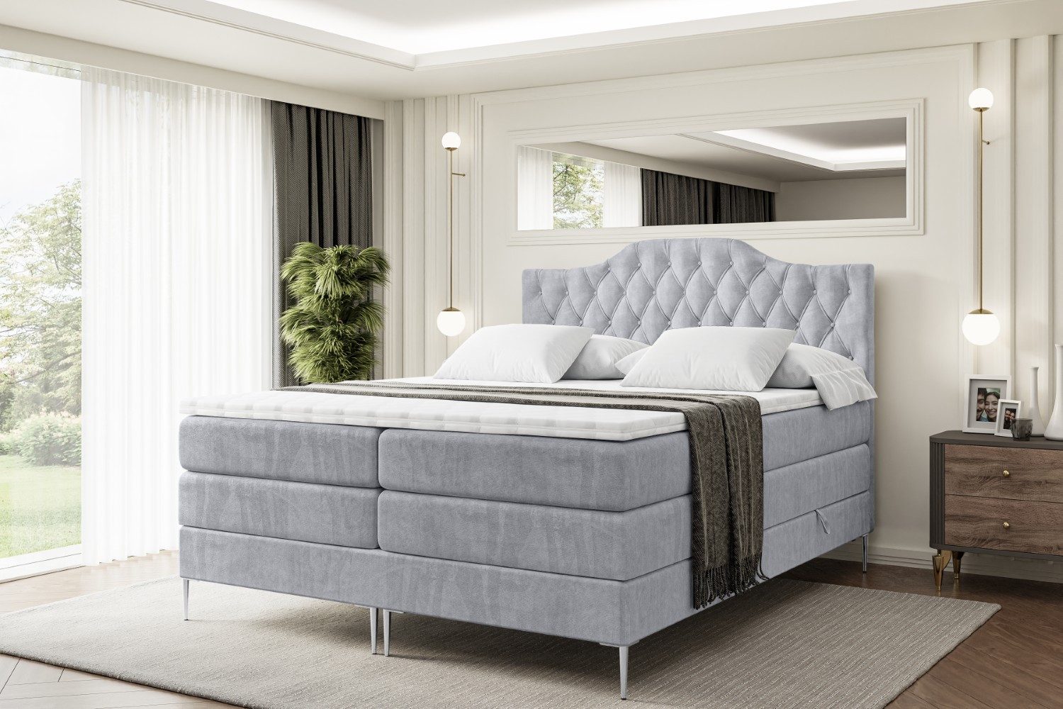 ALTDECOR Boxspringbett VILA-1-F KING (Multipocket-Matratze H4, günstig online kaufen