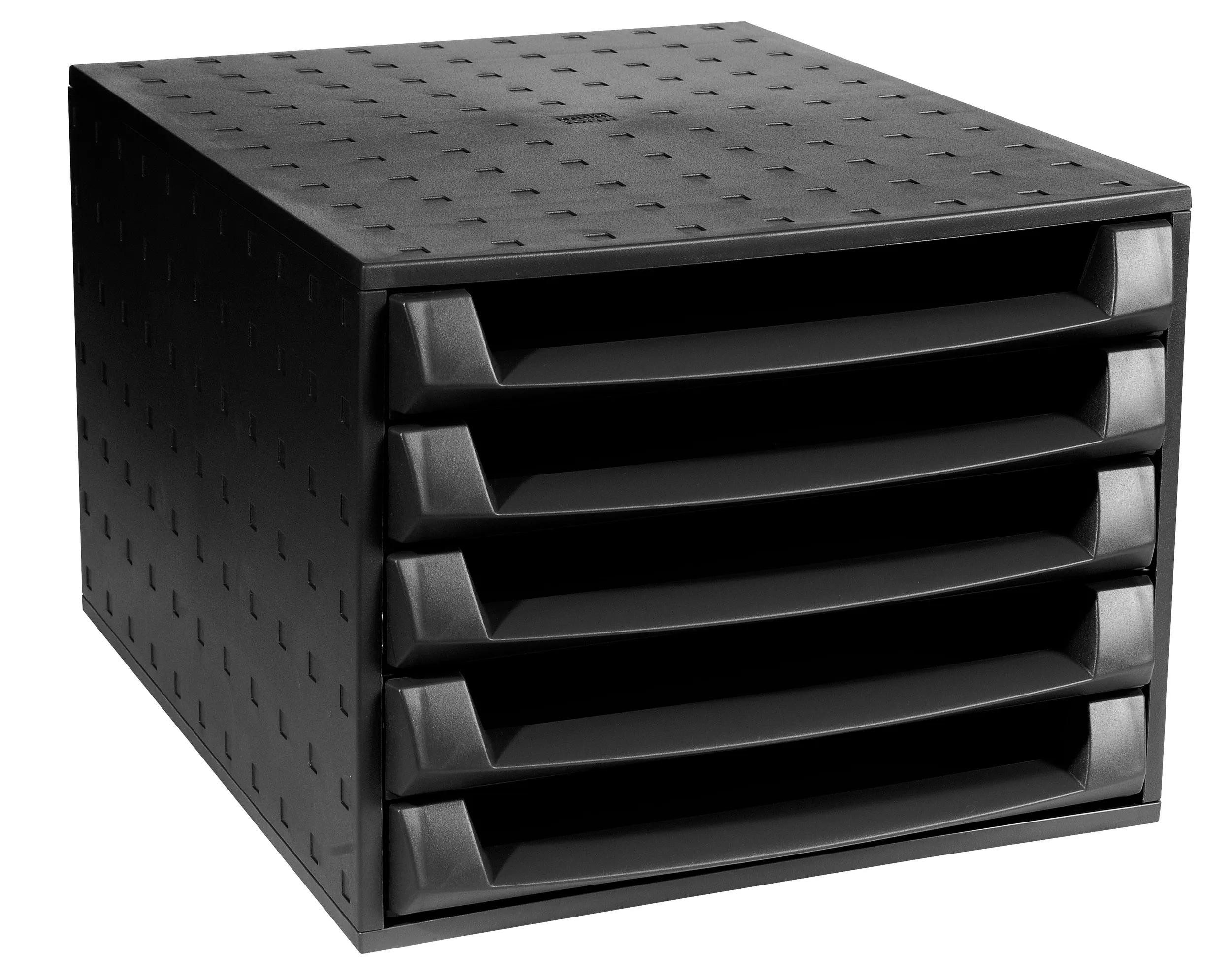 Thumbnail - EXACOMPTA Schubladenbox Schubladenbox THE BOX, 5 offene Schubladen, EcoBlack, Schwarz, 221014D, Boxen einzen