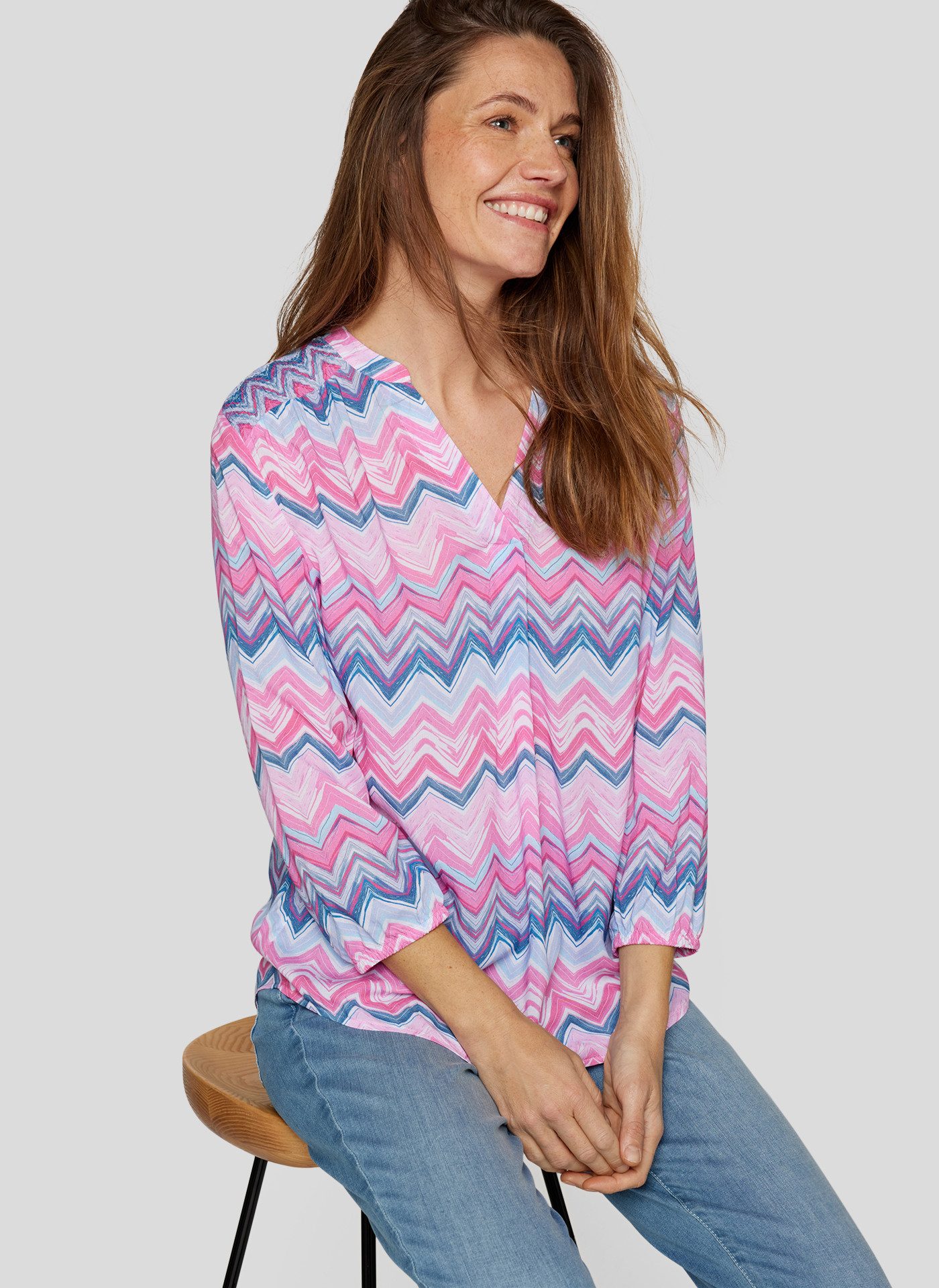 Rabe Druckbluse mit grafischem Muster und günstig online kaufen