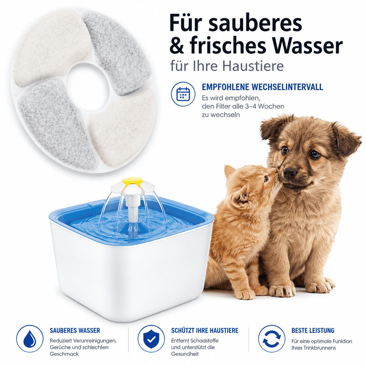 MidGard Wasserfilter Ersatz 12 Stück Katzenbrunnen Filter für Wasserspender, Filters mit Harz und Aktivkohle für Katzen und Hunde – Bild 4 von 5