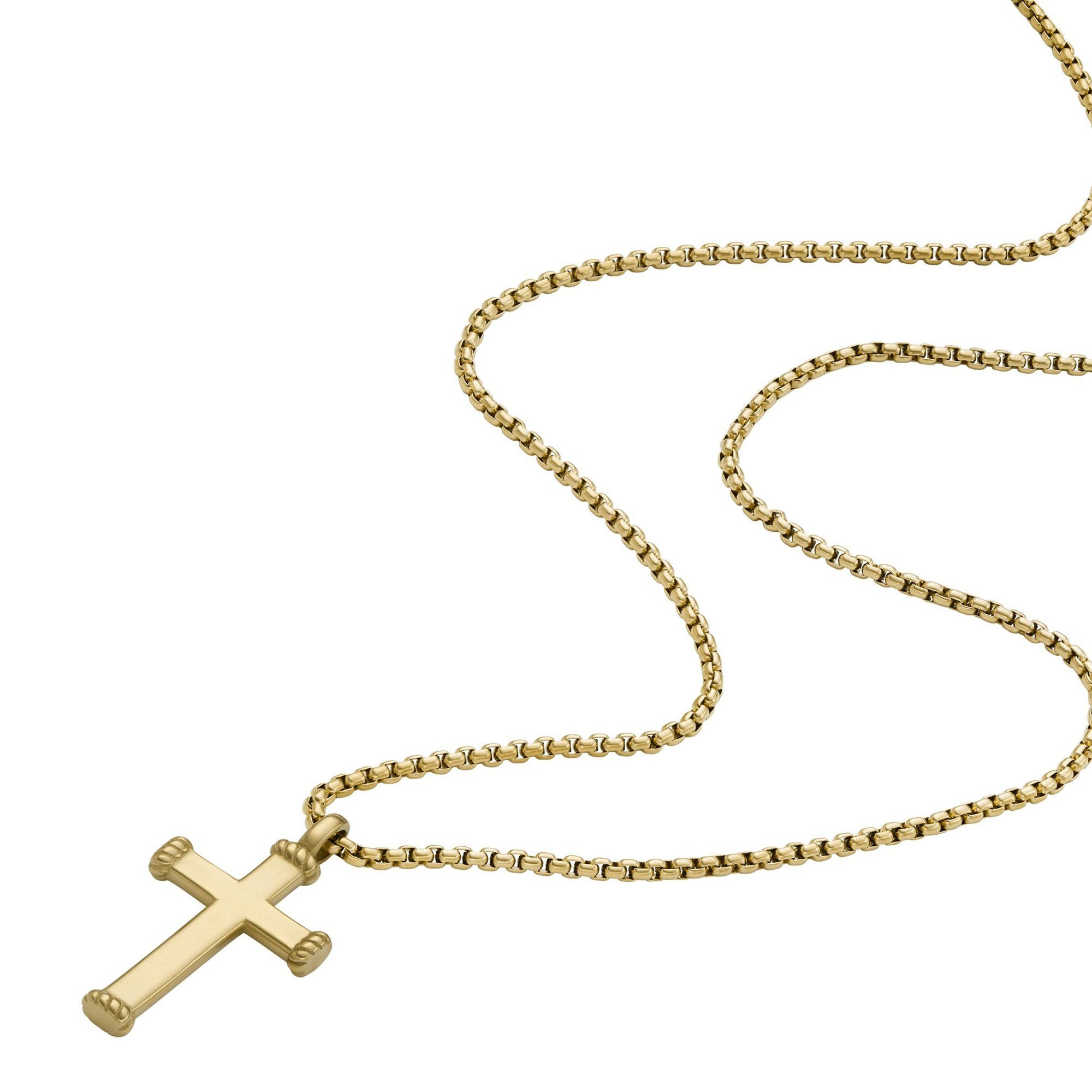Fossil Kette mit Anhänger Unisex Kreuz ... Fossil Kette mit Anhänger Unisex Kreuz ...