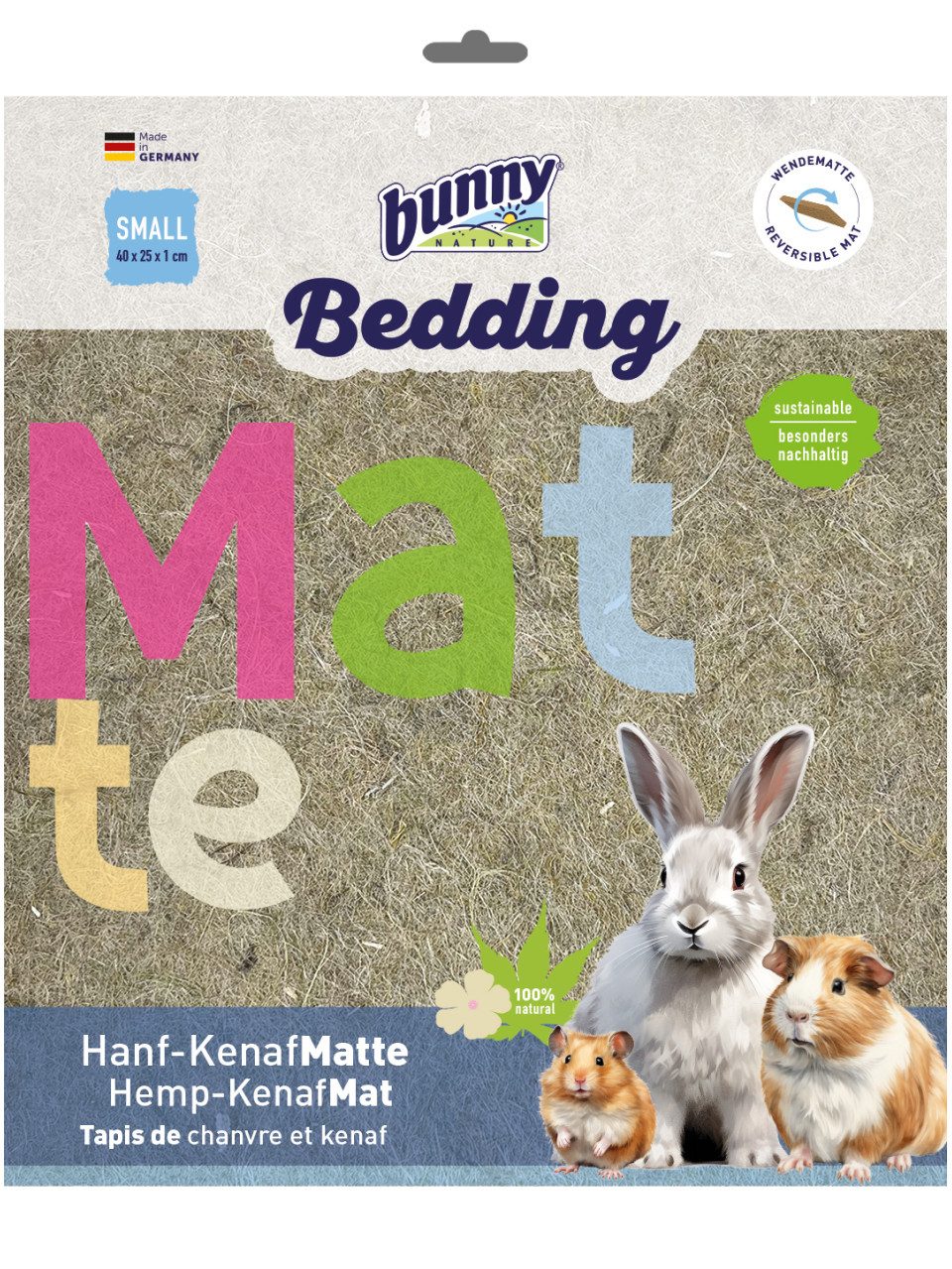 Bunny Kleintierstreu Bunny Nagereinstreu Hanf-Kenaf-Matte Small 40 x 25
