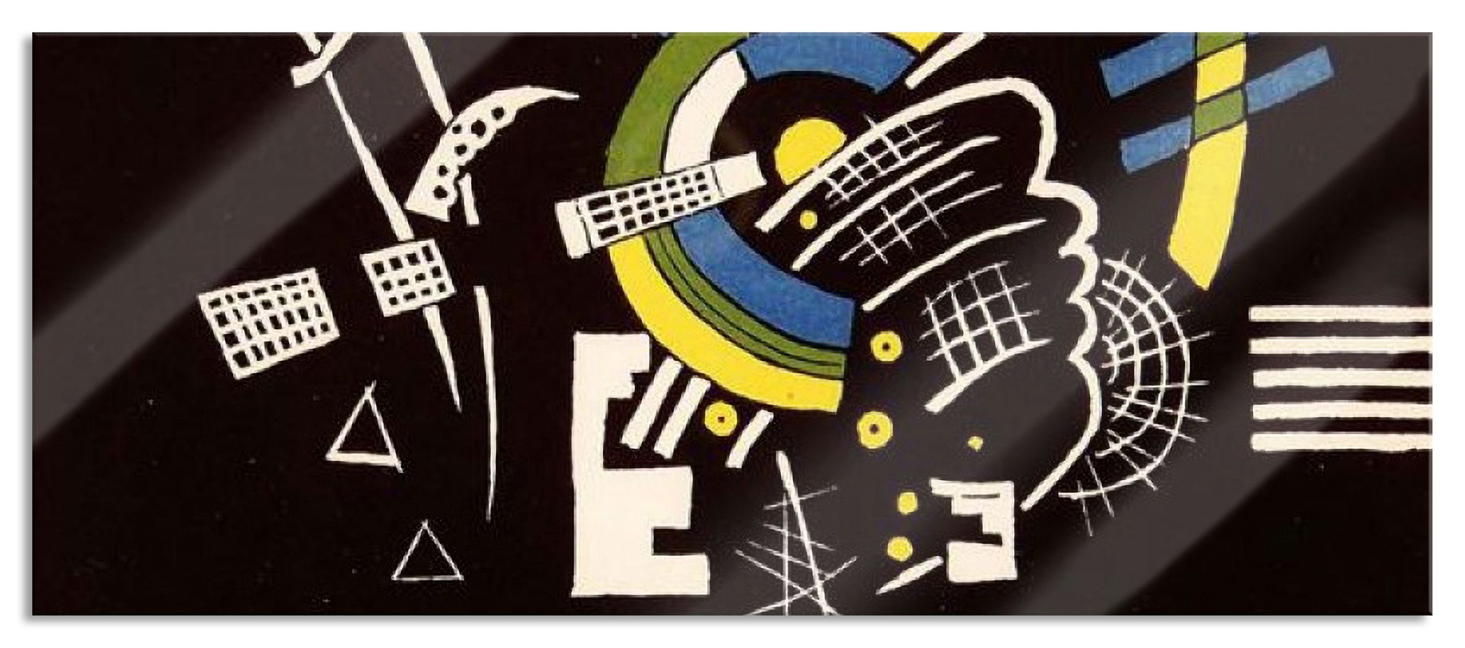 Pixxprint Glasbild Wassily Kandinsky - Anmutiger Aufstieg, Wassily Kandinsky - Anmutiger Aufstieg (1 St), Glasbild aus Echtglas, inkl. Aufhängungen und Abstandshalter