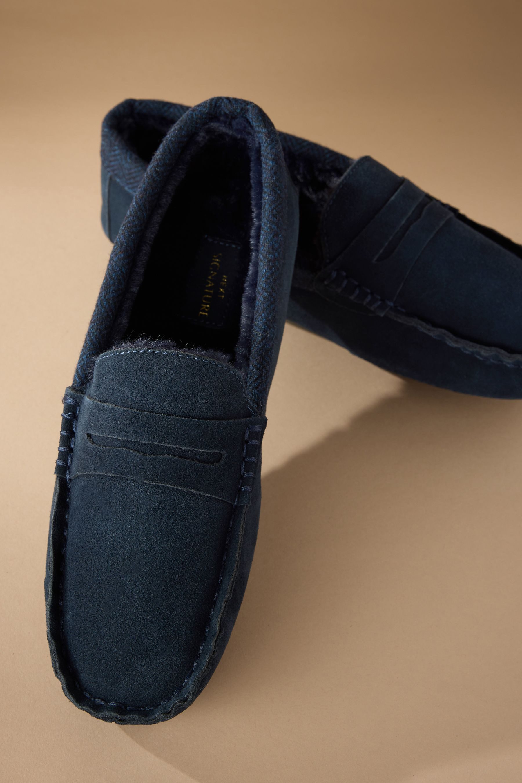 Next Signature Mokassin-Slipper, Premium-Veloursleder Hausschuh (1-tlg)