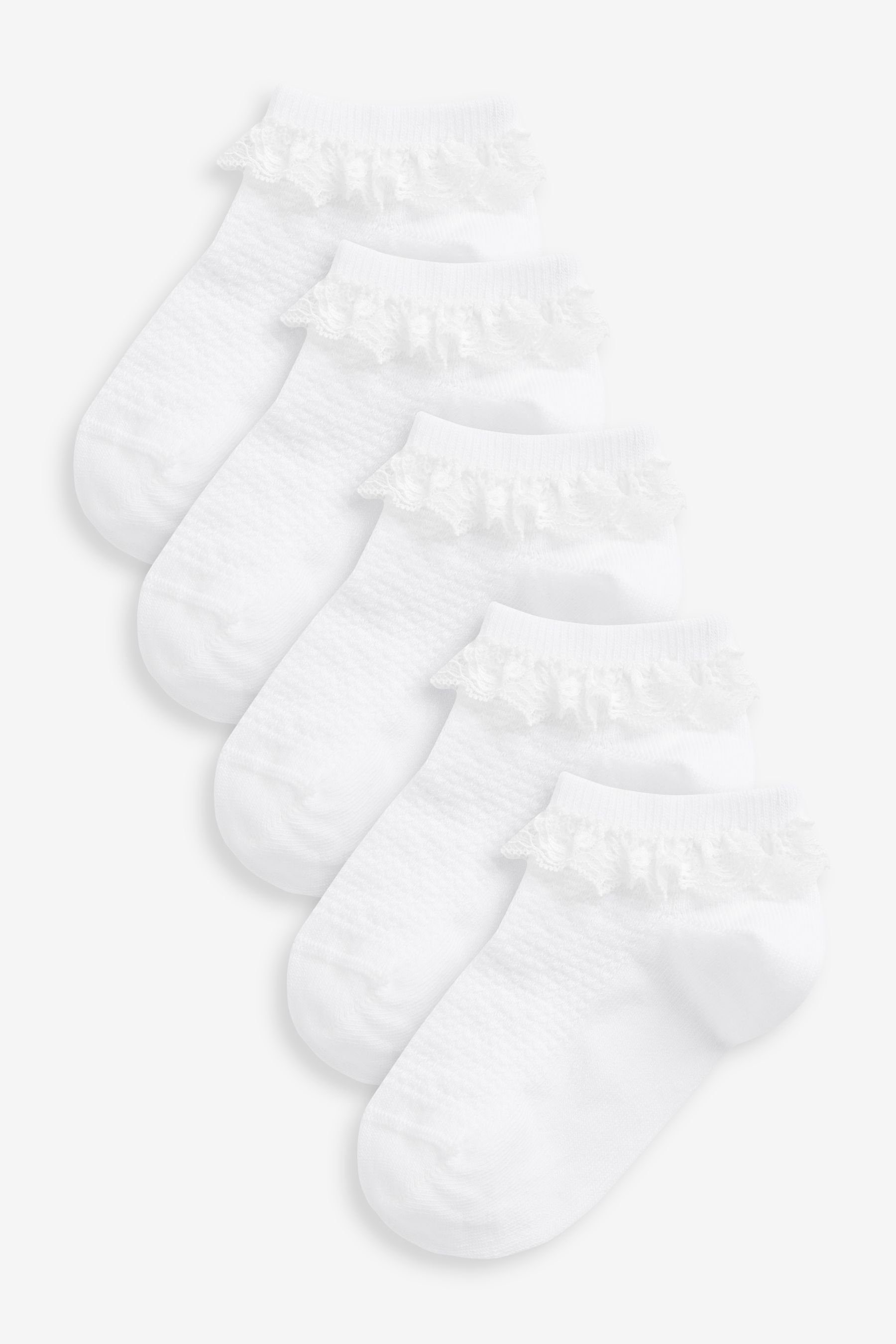 Sneakersocken Sneakersocken mit Baumwolle + Rüschen im 5er-Pack