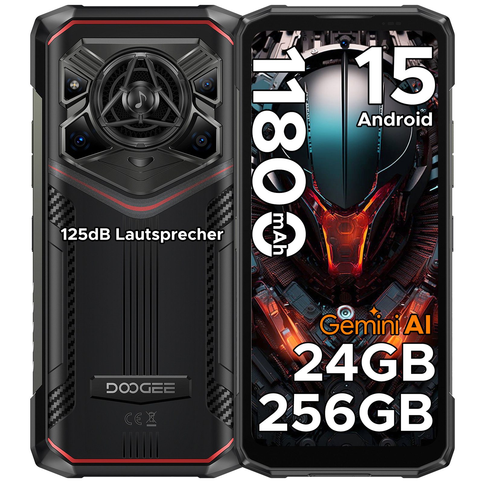 DOOGEE BLADE20PRO 6GB +256GB,50MP AI-Hauptkamera,11800mAh,Outdoor Smartphone (6.6 Zoll, 256 GB Speicherplatz, 50 MP Kamera, 20M Nachtsichtkamera,125-dB-HiFi-Lautsprecher)