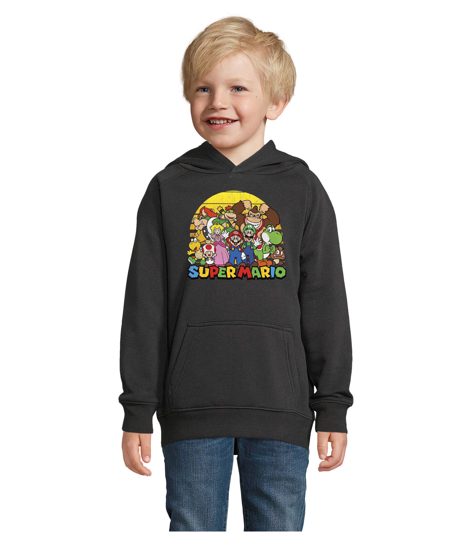Hoodie Super Mario Kinder Hoodie Gaming Kapuzenpullover Jungen Mädchen Print