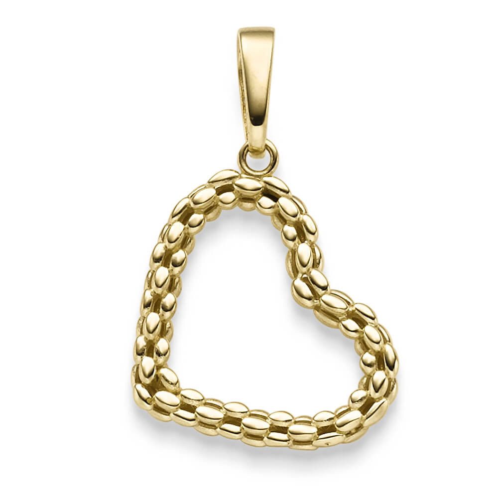 Kettenanhänger Anhänger Herz 29.5x18mm aus 585 Gelbgold