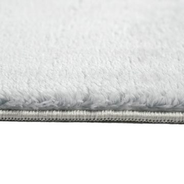 Hochflor-Teppich Shaggy Teppich weicher Wohnzimmer Hochflor Badezimmer waschbar grau, Teppich-Traum, rechteckig, Höhe: 18 mm