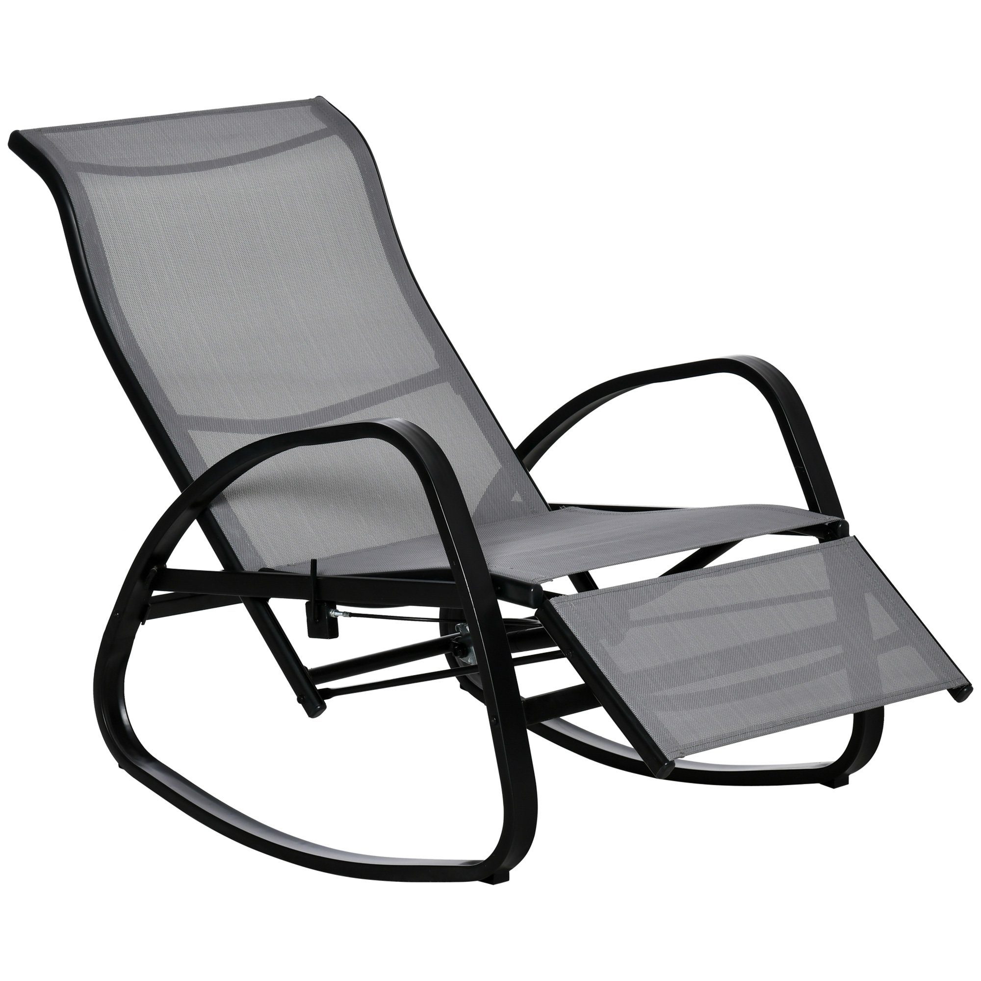 Outsunny Gartenliege mit Rückenlehne Fußstütze verstellbar günstig online kaufen