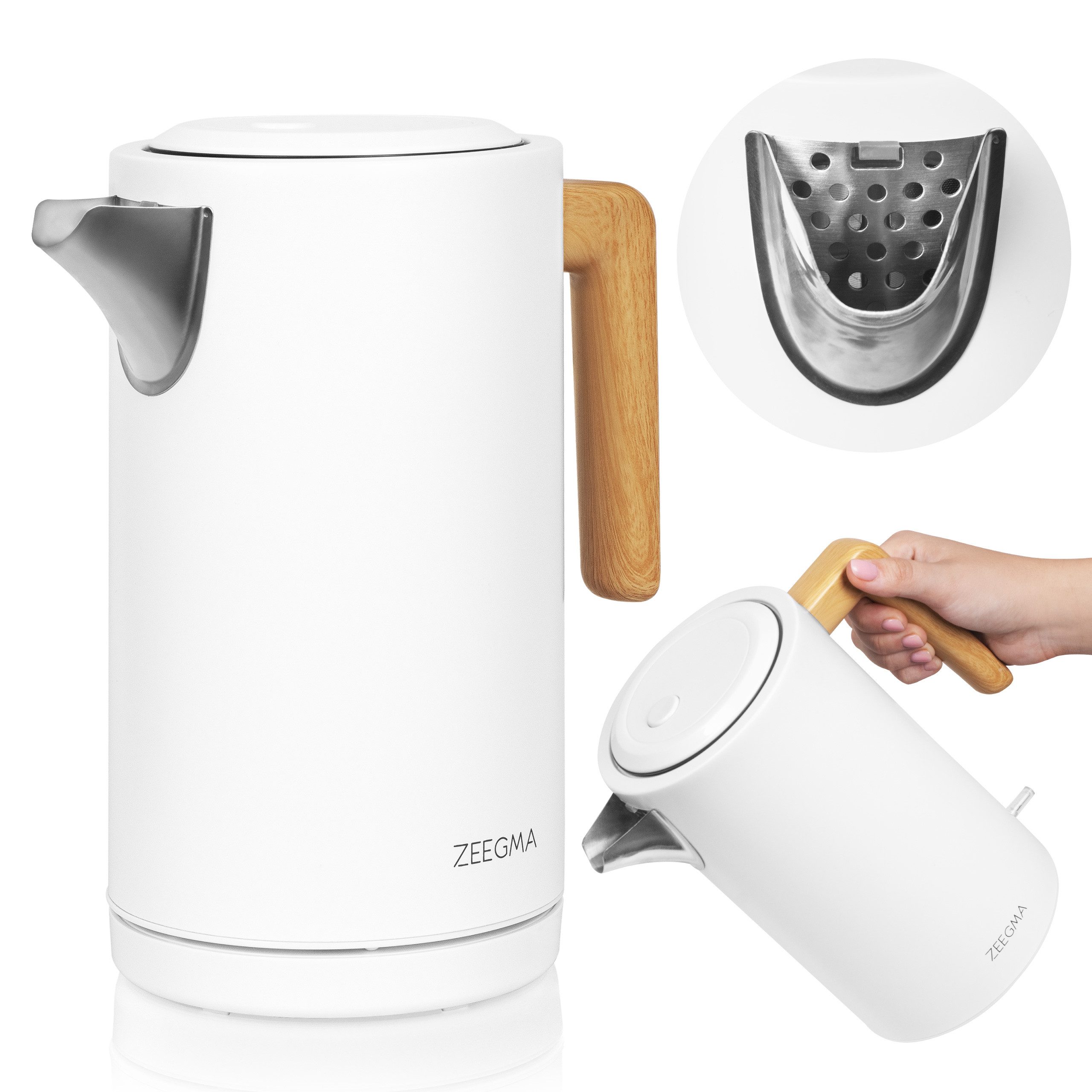 Zeegma Wasserkocher KETLEE, 2200,00 W, Schnelles Erhitzen/Ergonomischer Griff/Profilierter Ausguss