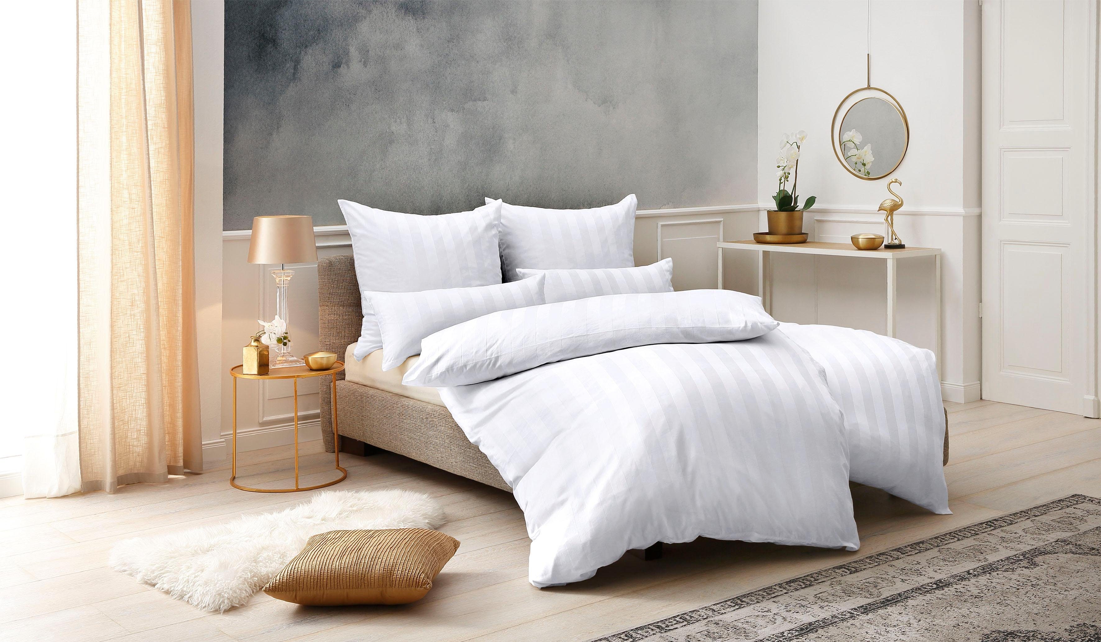 Bettwäsche Malia in Gr. oder 155x220 cm, Satin, aus Satin-Qualität Baumwolle, 135x200 teilig, in weiß Bettwäsche Bettwäsche zeitlose 2 Leonique