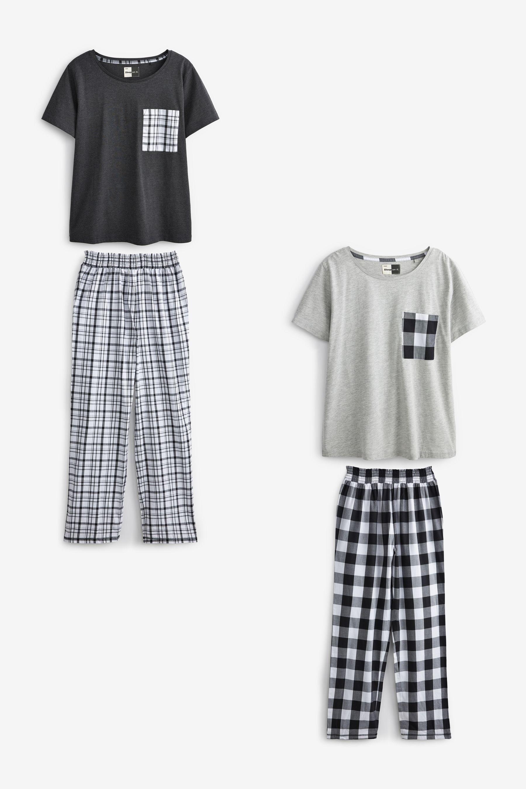 Next Pyjama Schlafanzug aus Baumwollgemisch im 2er-Pack (4 tlg)