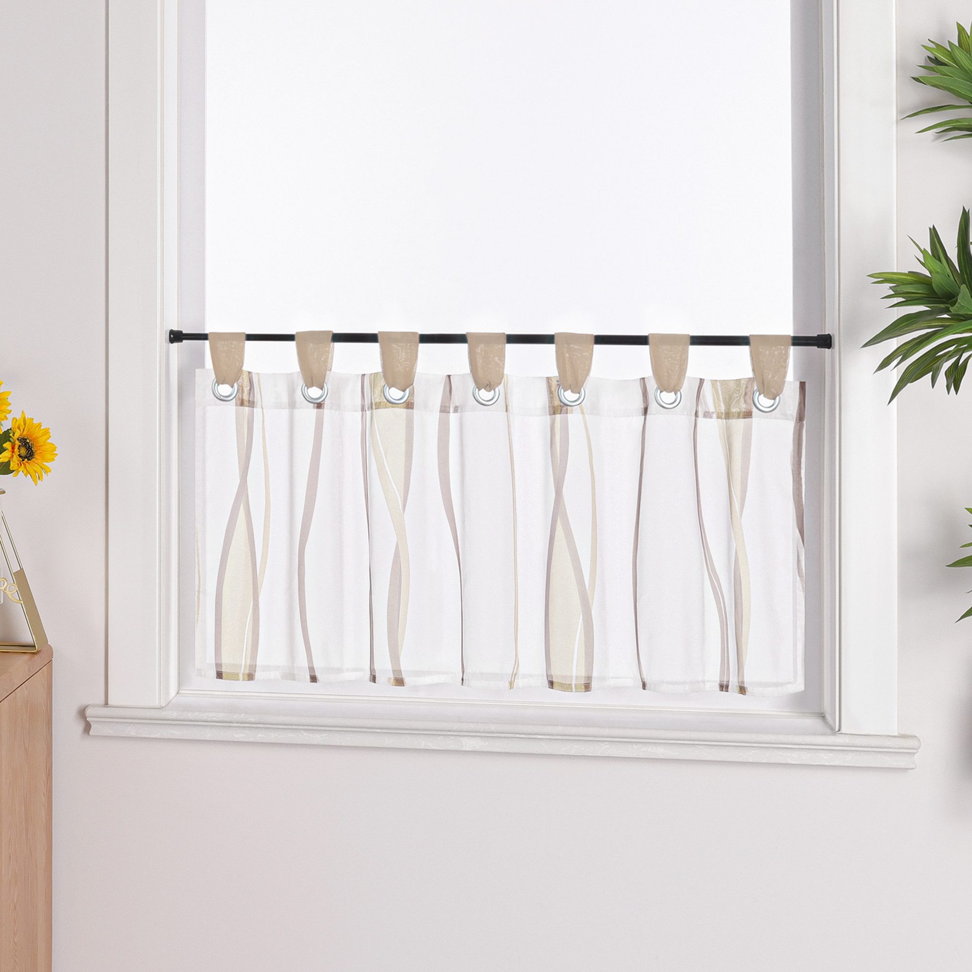 Joyswahl Scheibengardine (1 St), Schlaufen, Bistrogardine, Wellen Muster günstig online kaufen