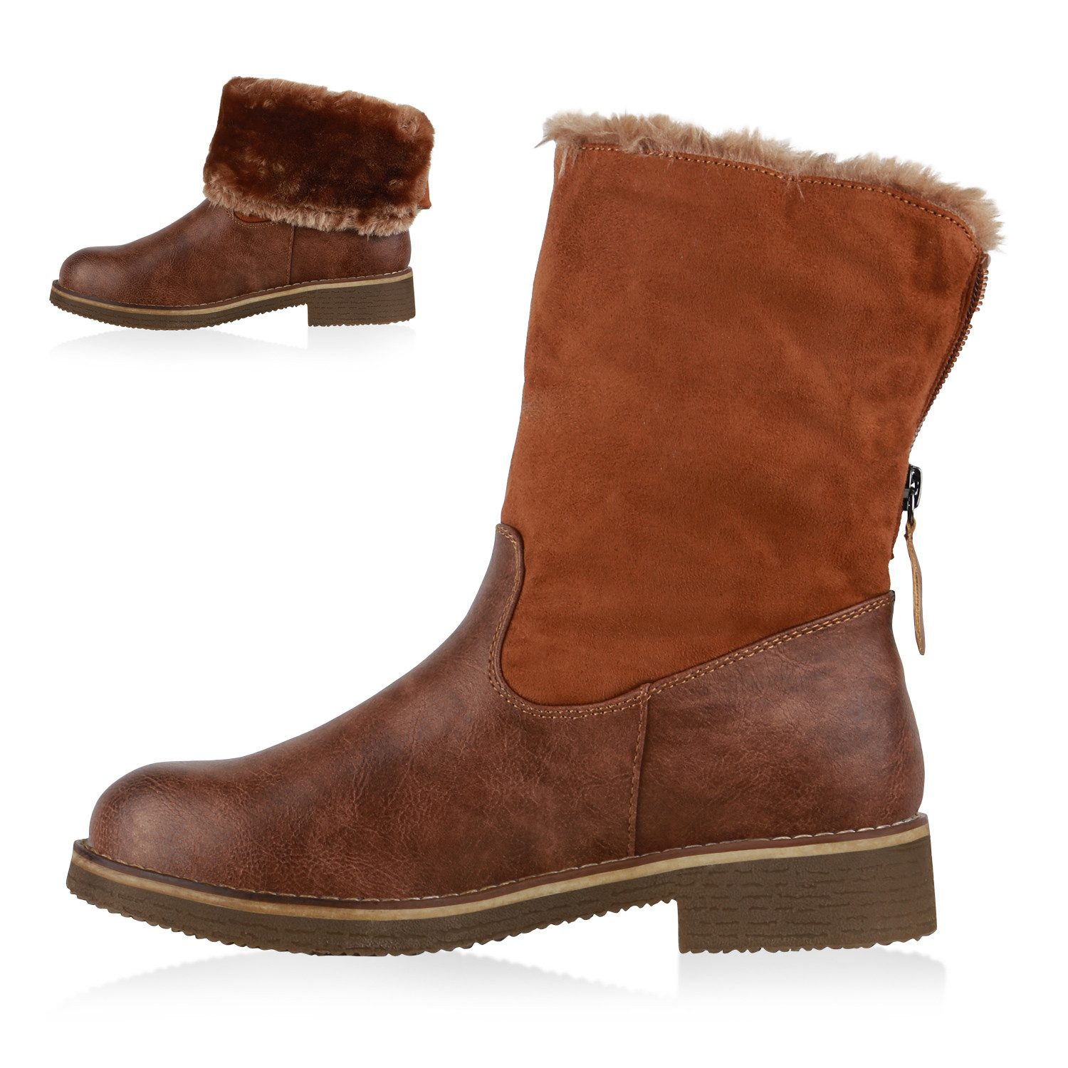 VAN HILL 835820 Winterstiefelette Damen Winter Boots Warm Gefütterte Stiefe günstig online kaufen