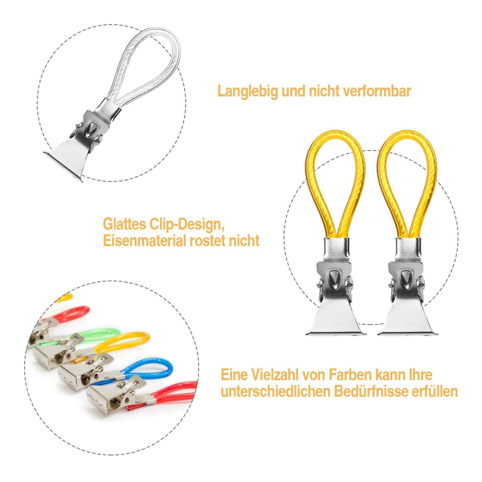 FOUORTUNATE-BEE Handtuchhaken Handtuch Clips Set 15 tlg Handtuchhalter Clips für Küche & Bad, Geschirrtuch Clips bunt mit Haken für Küche Bad Camping Haushalt – Bild 5 von 5