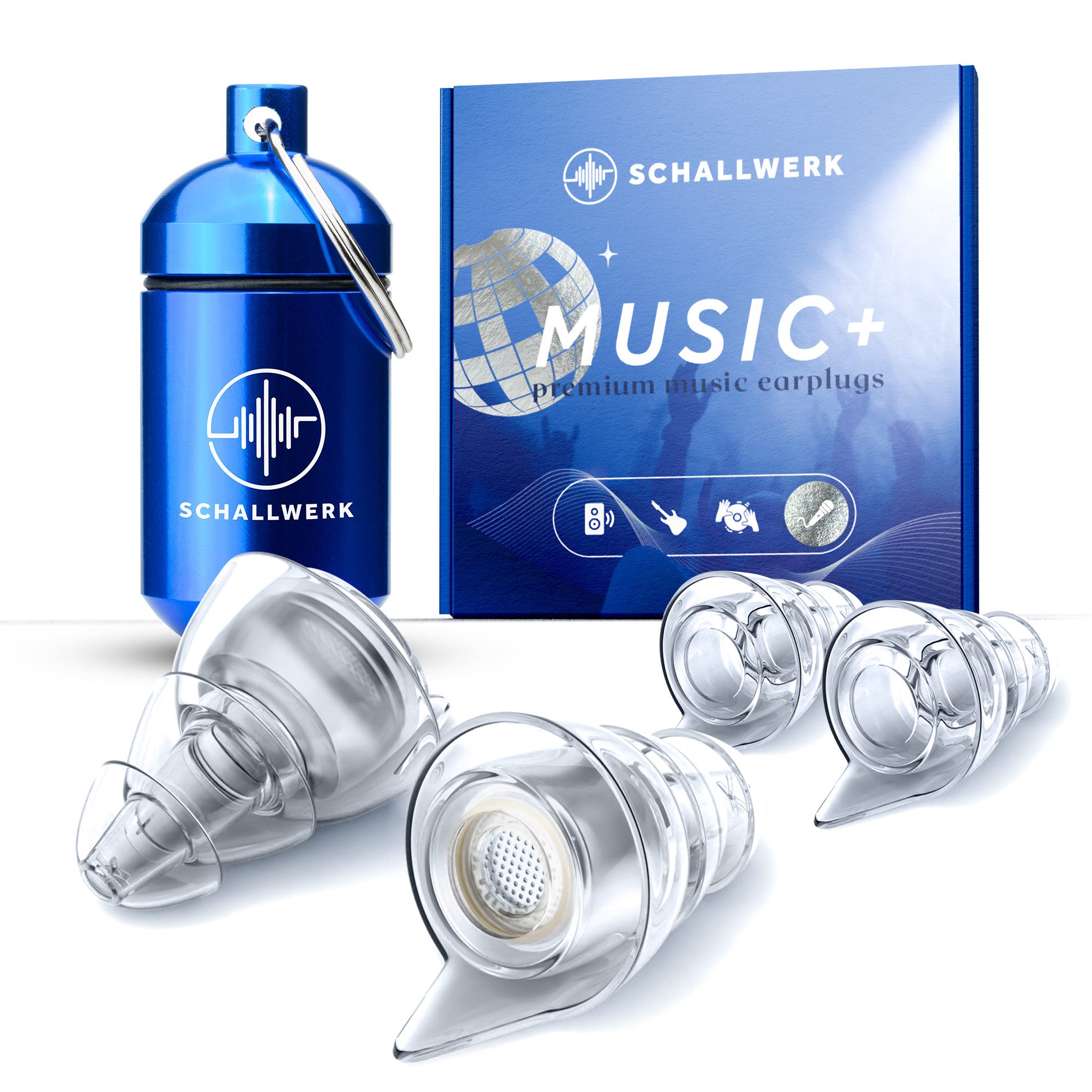 Schallwerk Gehörschutzstöpsel SCHALLWERK ® Music+ Gehörschutz Ohrstöpsel dämpft Lärm