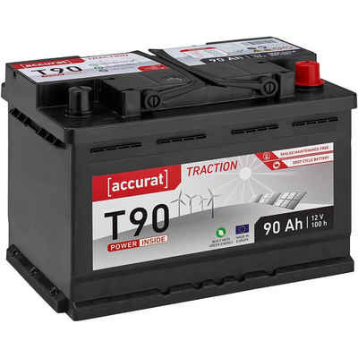 accurat 12V 90Ah Aufbaubatterie Solarbatterie statt 100Ah Batterie, (12 V V)