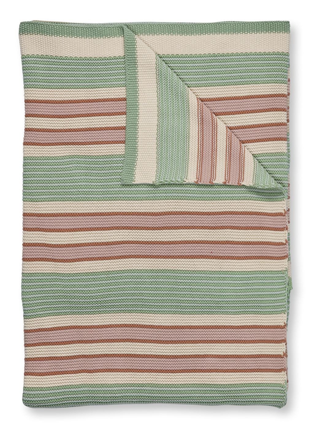 PiP Studio Tagesdecke Kuscheldecke PIP Bonsoir Combistripe Green 130x170 Grün, 130 x 170 cm