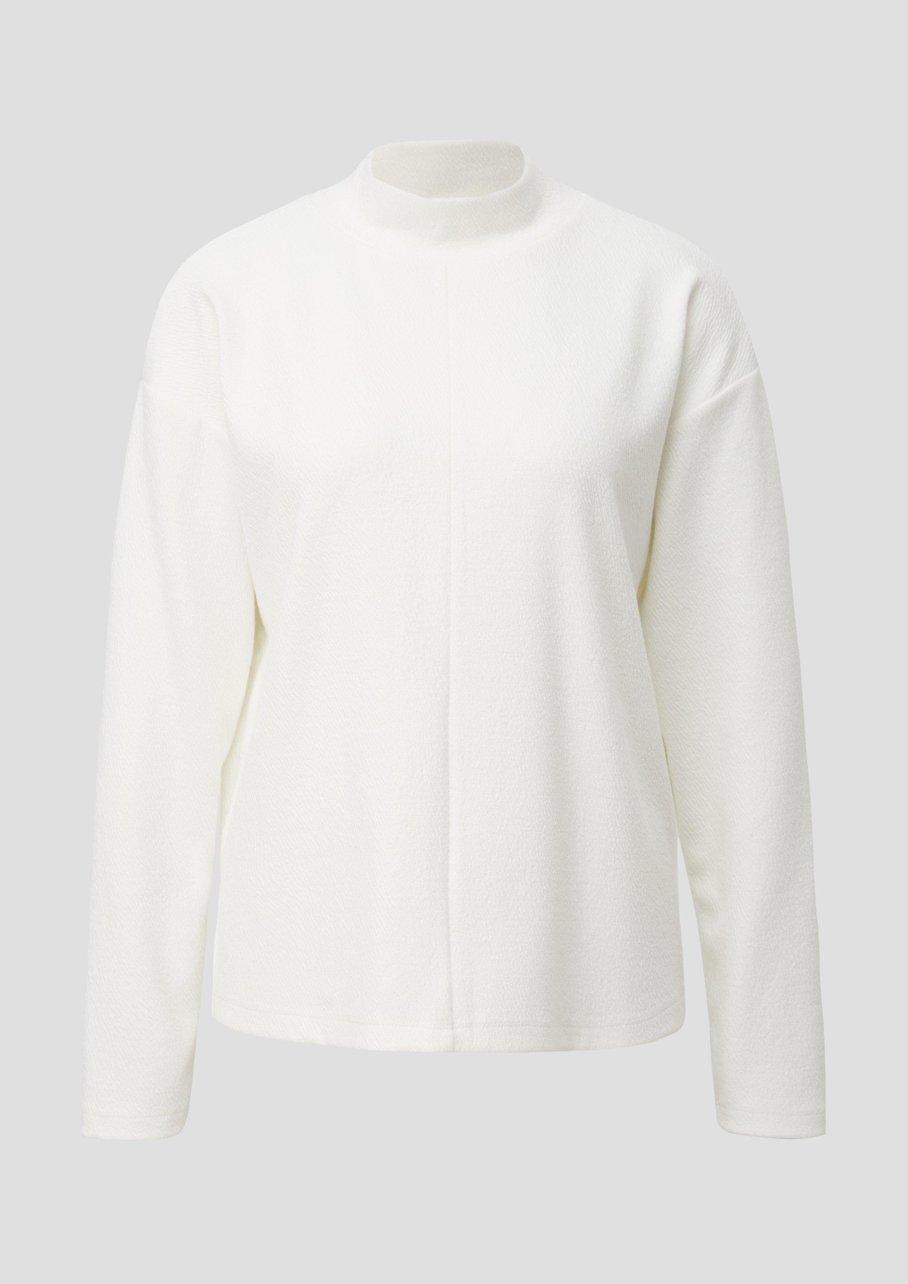 Doubleface-Sweatshirt ecru mit Teilungsnähte Musterstruktur Sweatshirt s.Oliver