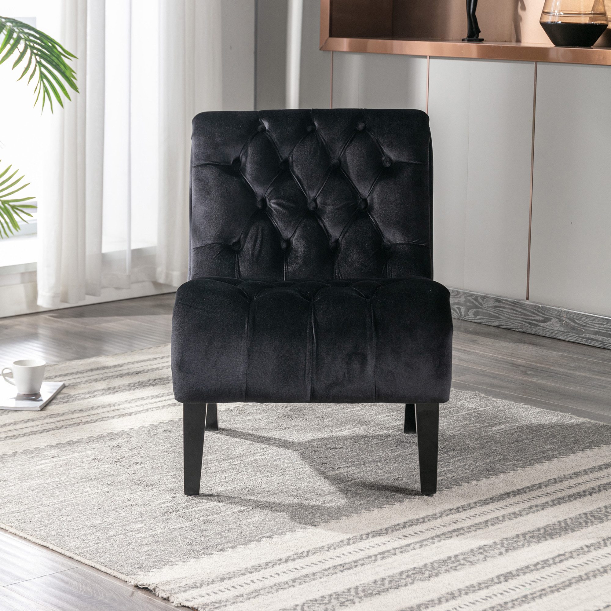 Polsterstuhl Modern Velvet Armless Accent Wohnzimmer Stuhl / Freizeit Stuhl
