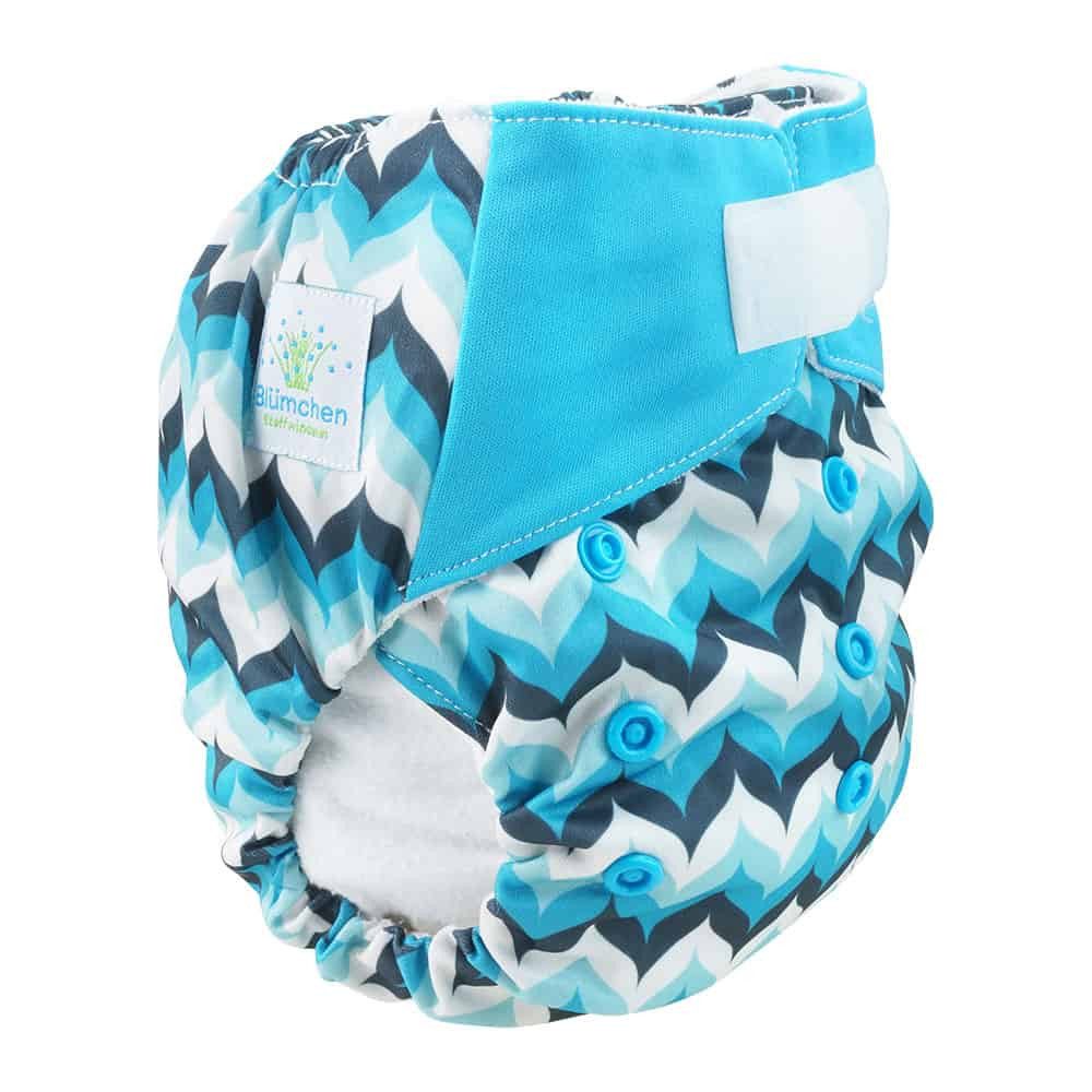 Blümchen Windeln All-in-One Stoffwindeln futuristisches Design (3,5-15kg)