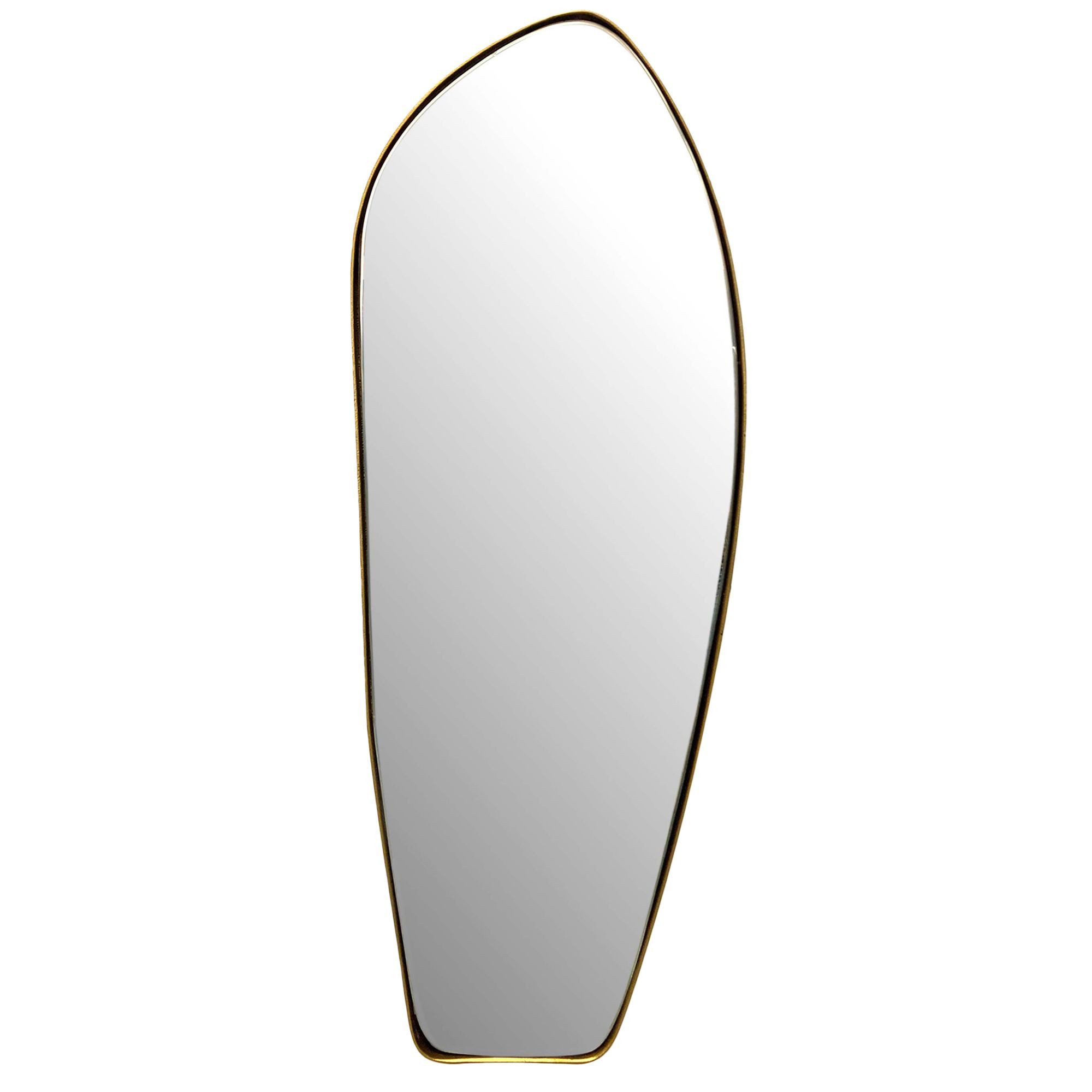 Spiegel Wandspiegel Asymmetrisch 33x90 cm Metall Design Hängespiegel Gold