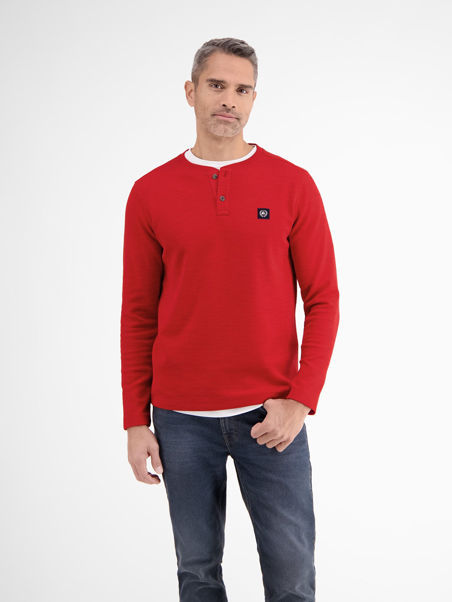 LERROS Langarmshirt mit Serafino Ausschnitt