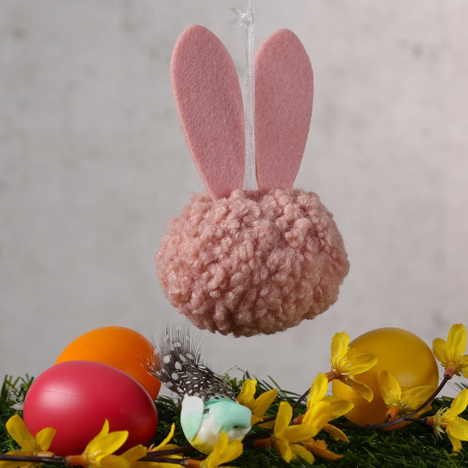 Jetzt supergünstig per Versand bestellen MARELIDA Osterhase Pompom hängend Puschel Dekofigur H: (1 12cm rosa St) Ostern Filzohren