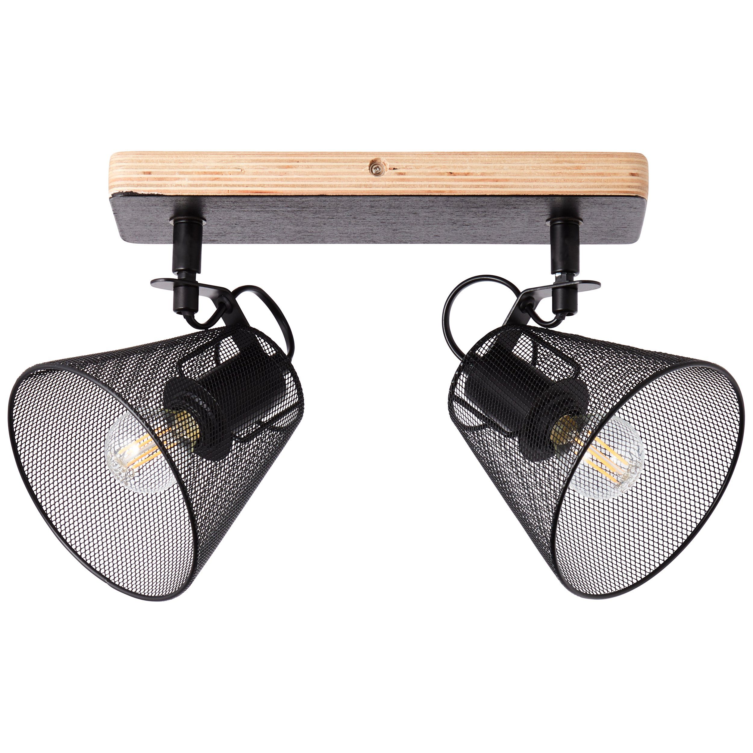 Lightbox Deckenstrahler, ohne Leuchtmittel, Spotbalken, 20 x 37 x 14 cm, E14,  max. 40 W, schwenkbar, Metall/Holz | Deckenstrahler