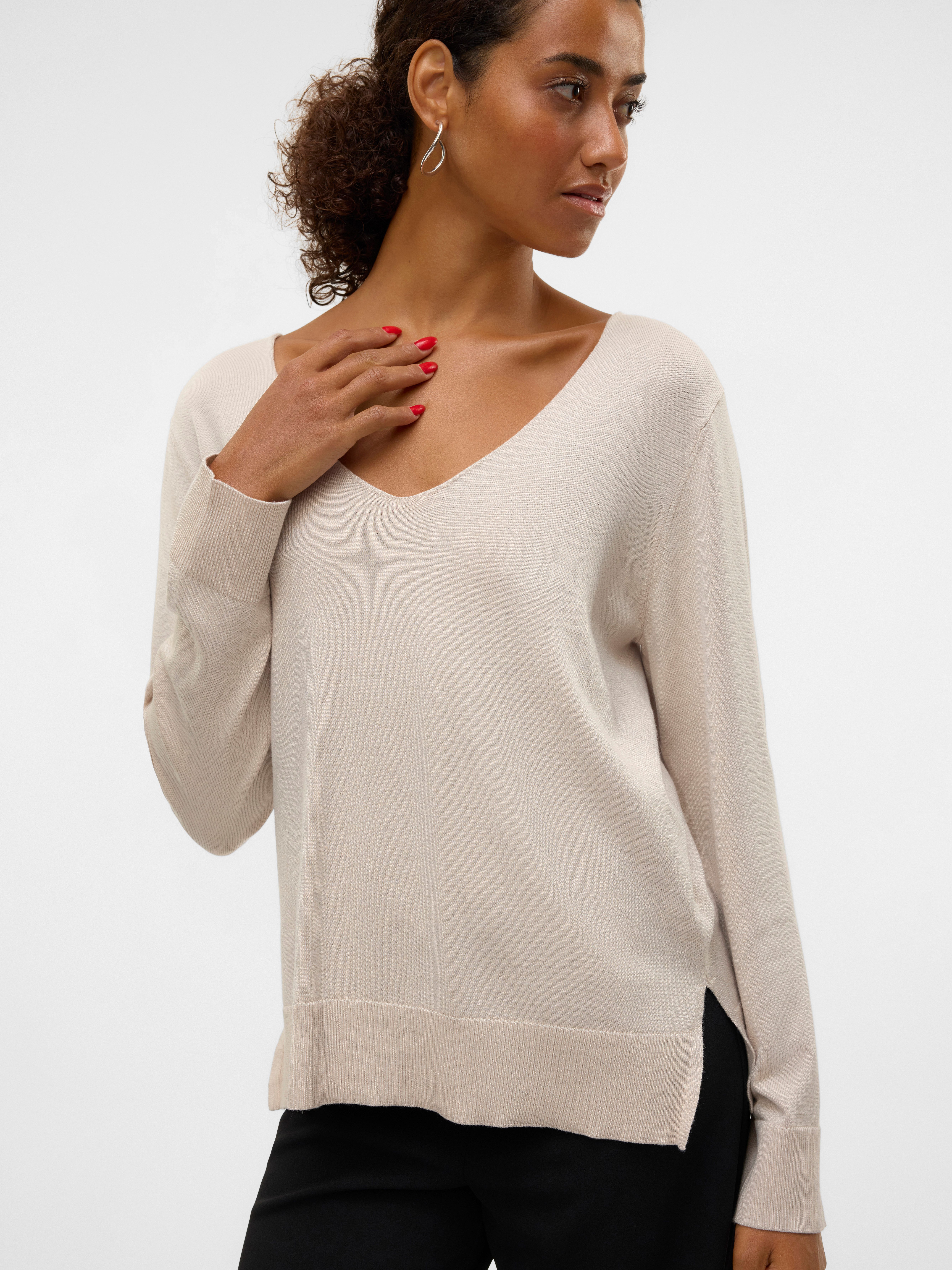 Vero Moda Strickpullover VMSILJE LS V-NECK günstig online kaufen