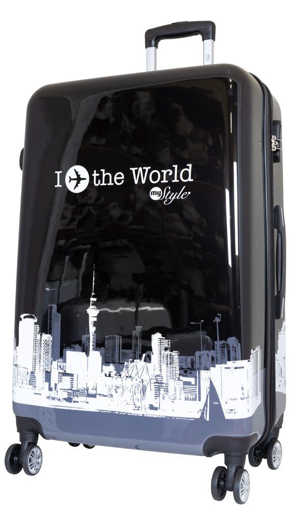 Trendyshop365 Hartschalen-Trolley Fly the World, Koffer mit Motiv, 3 Größen günstig online kaufen
