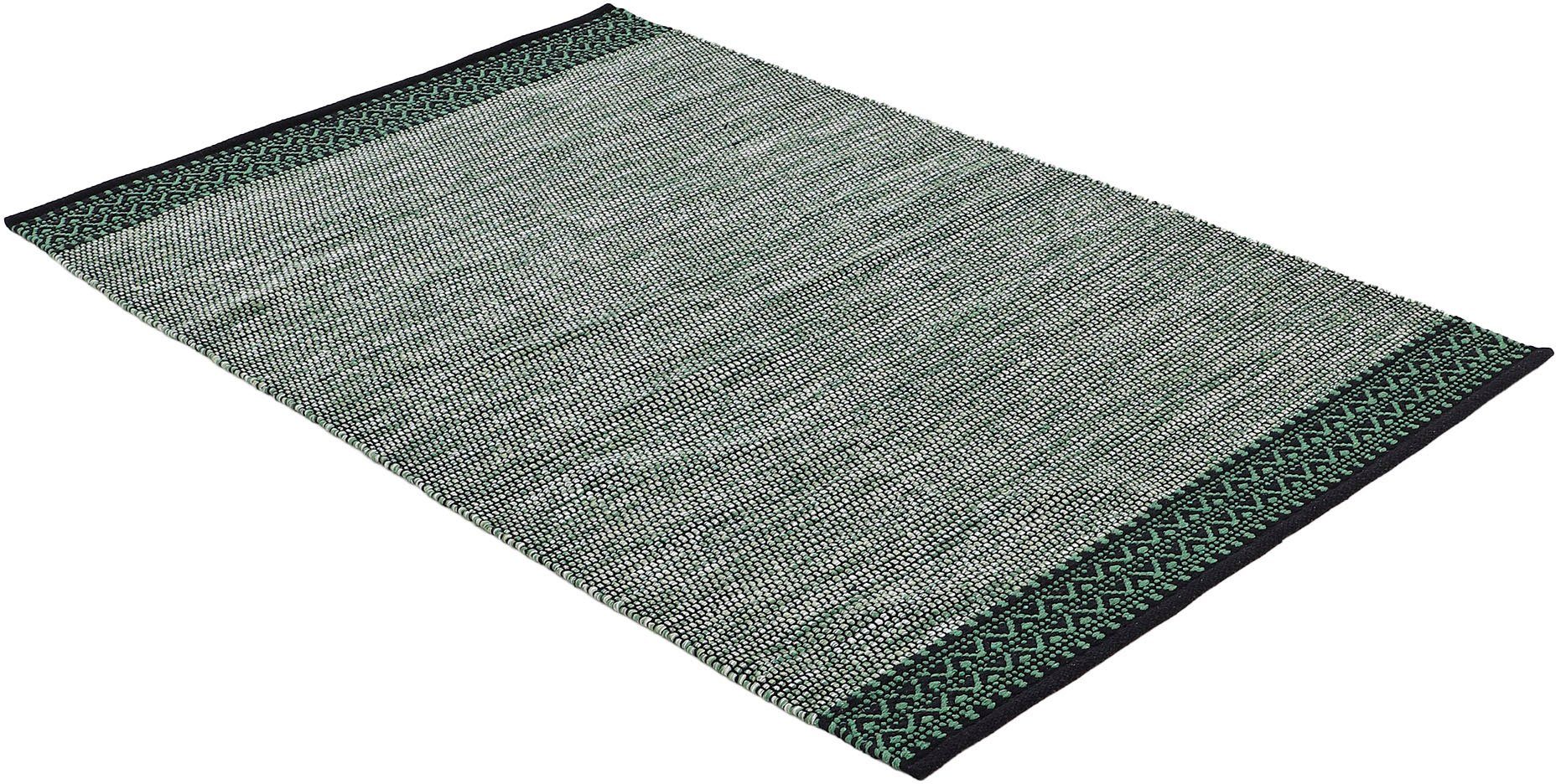 carpetfine Teppich Kelim Mia, auch als Läufer erhältlich, rechteckig, Höhe: 6 mm, handgewebt, Baumwolle, Wendeteppich, Fleckerl, Bordüre, Wohnzimmer