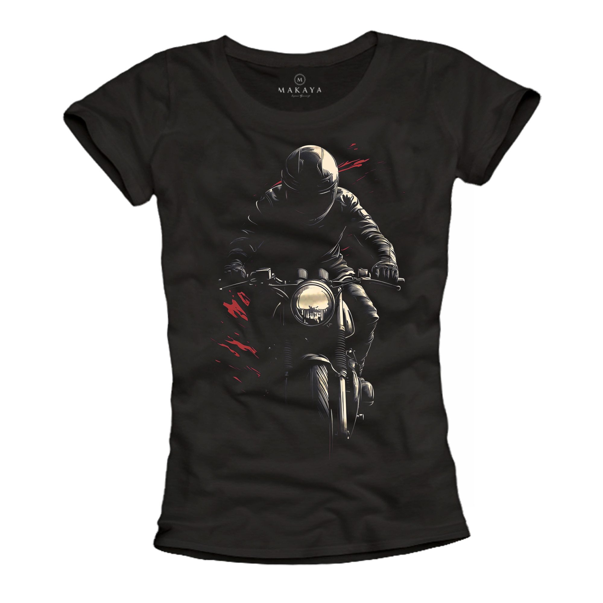 MAKAYA Print-Shirt Motorrad Damen Oberteil – Coole Geschenkidee für Bikerin günstig online kaufen