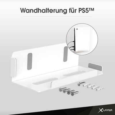 XLAYER »XLayer Playstation 5 Wandhalterung Aluminium White« Konsolen-Halterung