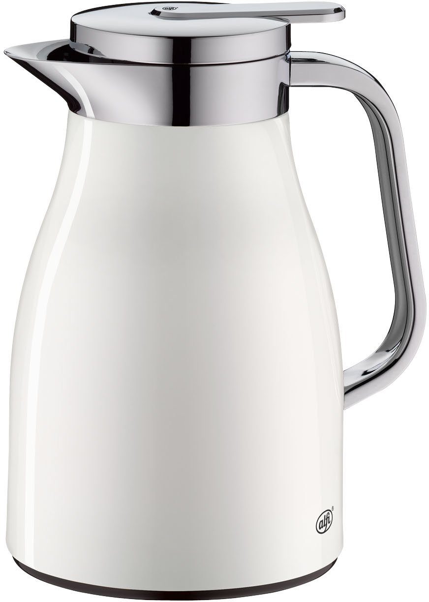 Alfi Isolierkanne SKYLINE, mit Hartglaseinsatz und ergonomischem Griff, 0,65 l, (1-St), 12h heiß & 24h kalt, Drehverschluss mit bequemem Druckknopf