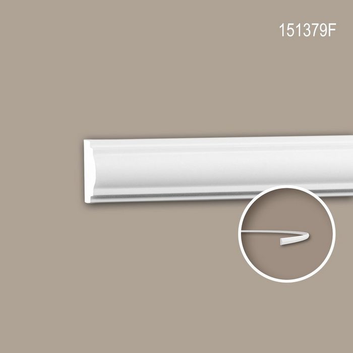 Profhome Flexprofil 151379F (Profilleiste 1-St. Flexible Wandleiste Stuckleiste Zierleiste 2 m) weiß vorgrundiert