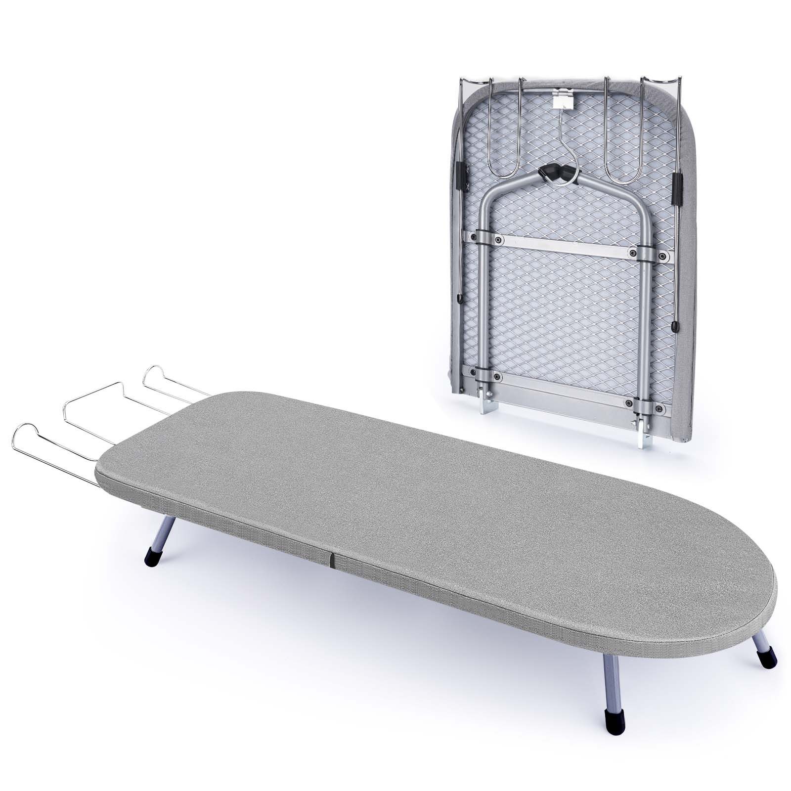 XERSEK Tischbügelbrett Stahl Tisch Klein Bügeltisch 81x31cm Mini Klappbares Bügelbrett, Faltbar Bügelbretter für Dampfbügelstation