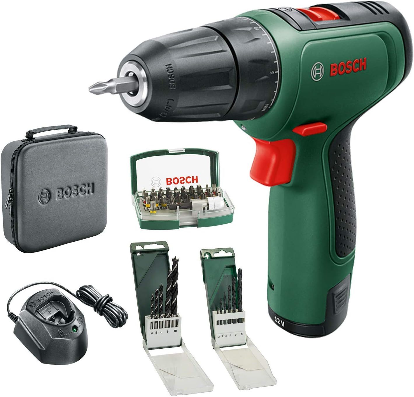 BOSCH Akku-Schlagbohrmaschine Bosch Akkuschrauber EasyDrill 1200 2.0 Ah Akku 12-Volt-System Softbag