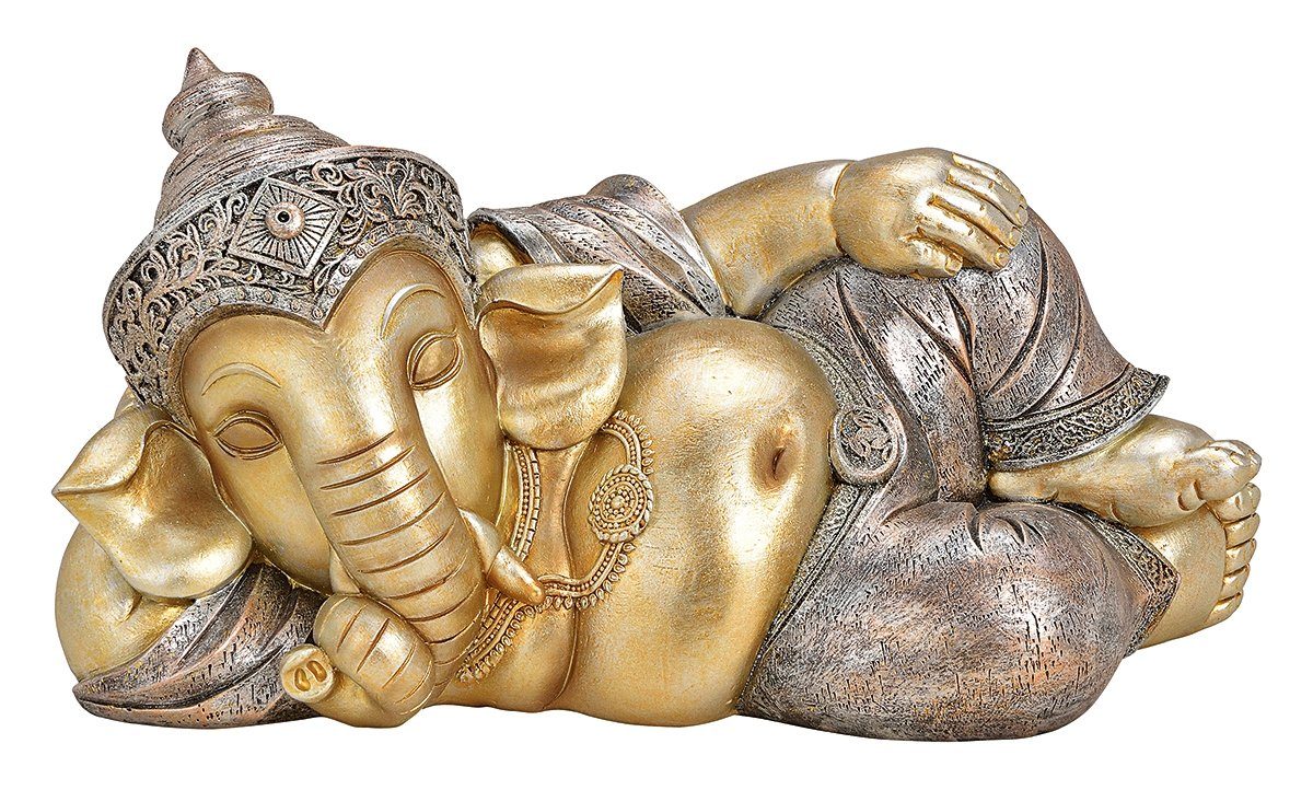 Buddhafigur Große, liegende Ganeshafigur, Hindu-Gott, B 33 cm
