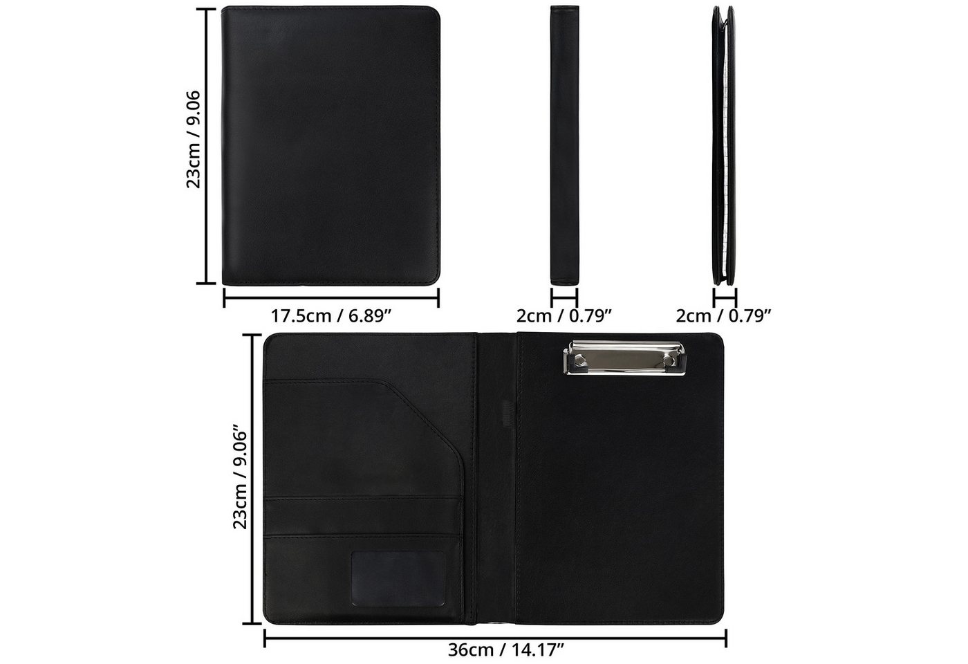 Thumbnail - Kurtzy Konferenzmappe Schwarzes Kunstleder Notizbuch A5 (1-St)