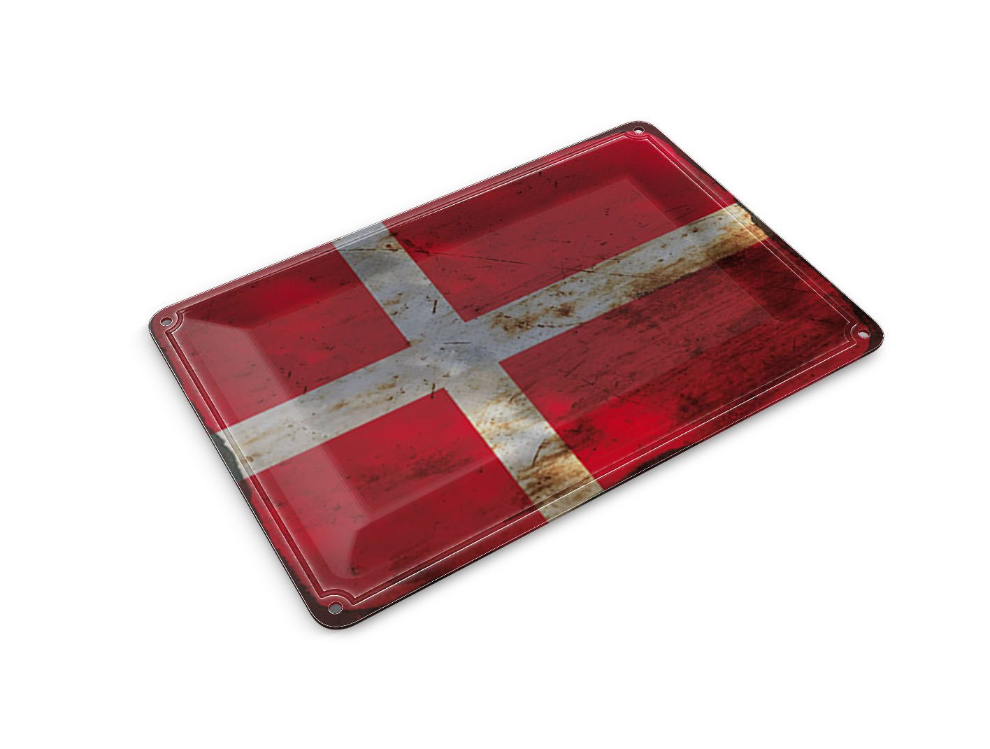 Femer GmbH Postkarte Flagge Dänemark 14x10 cm Flag of Denmark Rost, unfrankiert