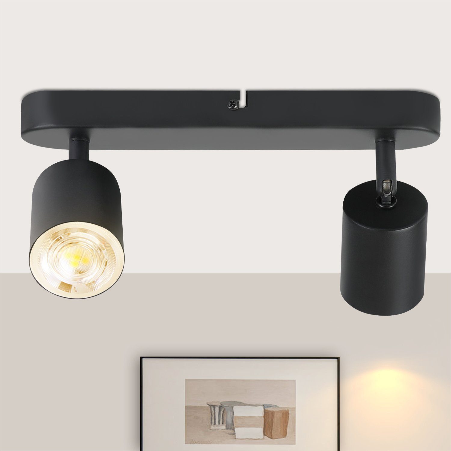 Nettlife Deckenspots Metall Schwenkbar Design Spotleuchte-1/2/3/4/5/6 Flammig, LED wechselbar, für Schlafzimmer, Küchen, Esszimmer,Treppenhäuser, Balkone, Terrassen