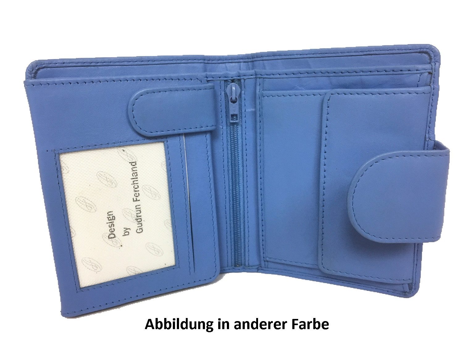 DF Geldbörse Fettlederbrieftasche Geldbörse mit Riegel Druckknopf, braun