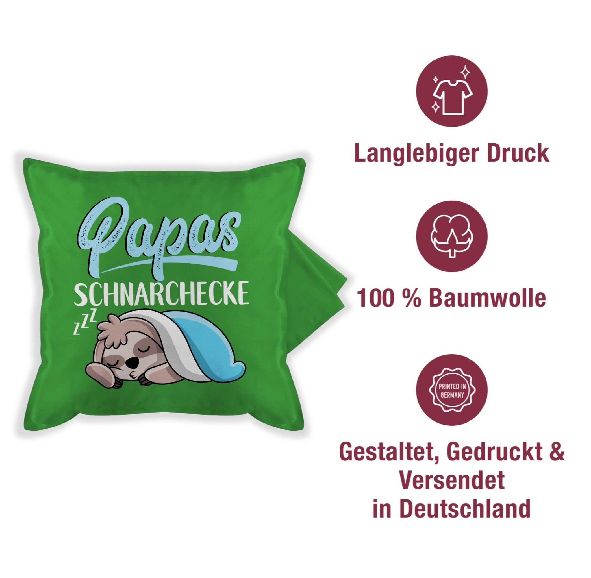 Papas Schnarchecke Vatertagsgeschenk Kissen Faultier (1 weiß, Shirtracer Kissenbezüge Stück), - mit