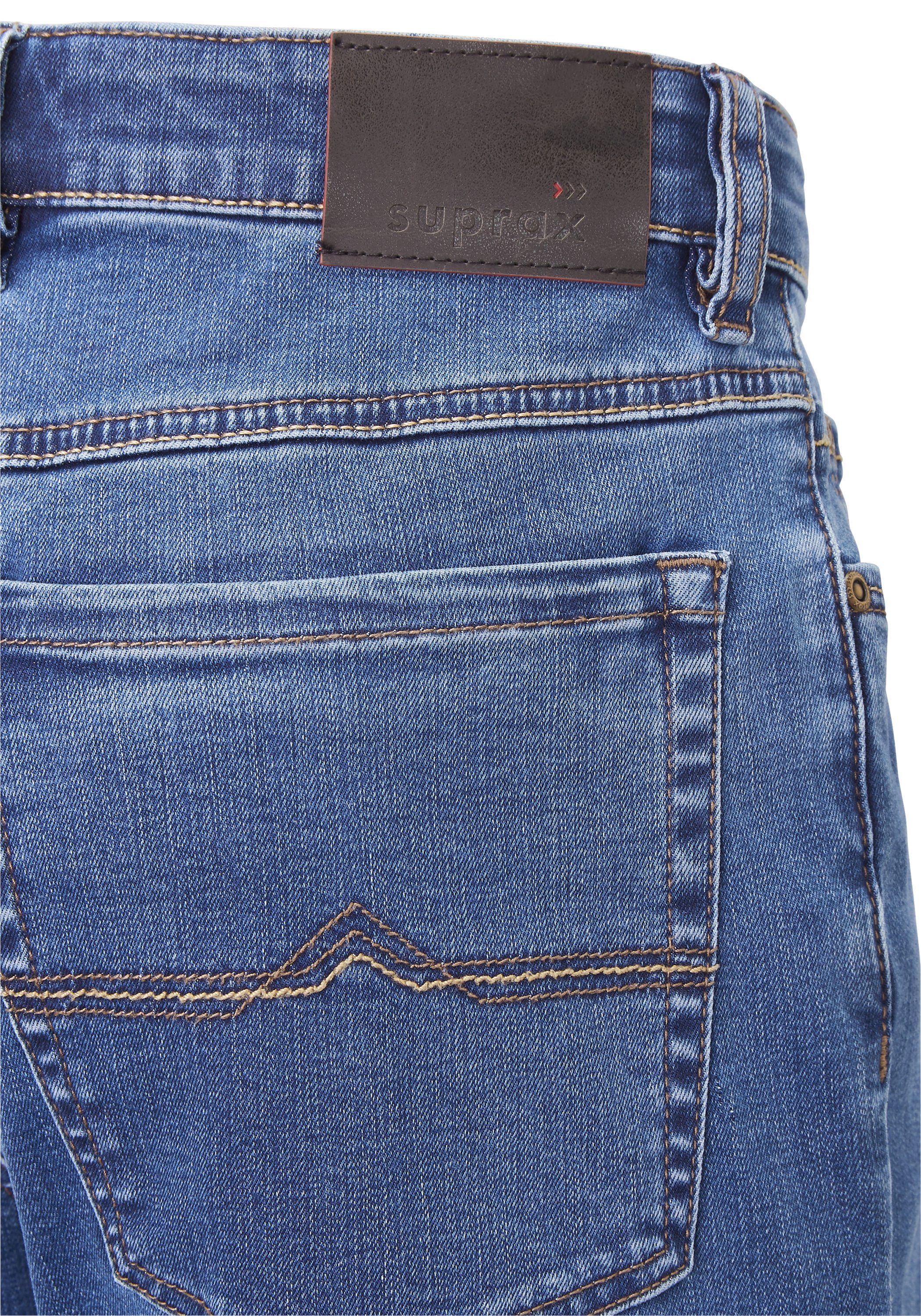 Suprax Regular-fit-Jeans Jeans mit Sicherheitstasche stone und Komfort-Dehnbund medium