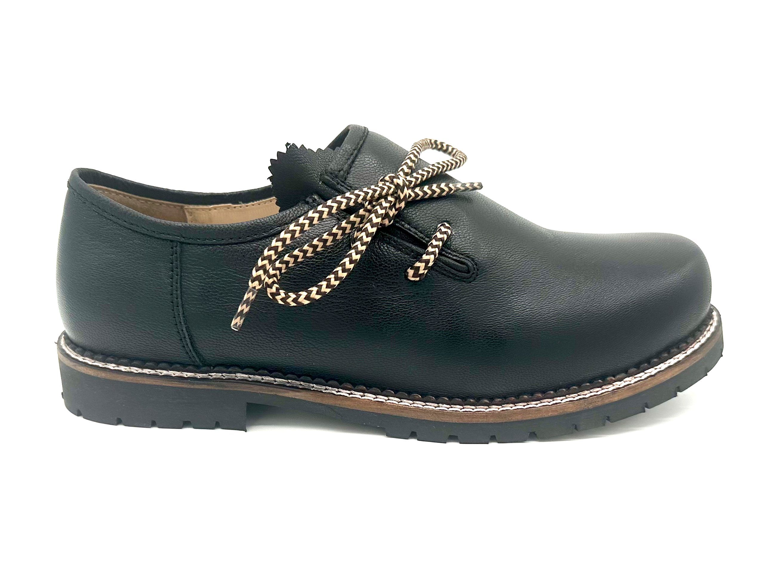 FUCHS Trachtenschuhe schwarz Ziegen Nappaleder Schnürschuh (2-tlg) aus 100% günstig online kaufen