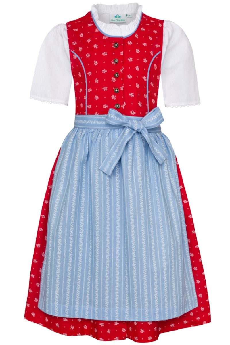 Isar-Trachten Dirndl Kinderdirndl 3tlg. - FLOWER - rot