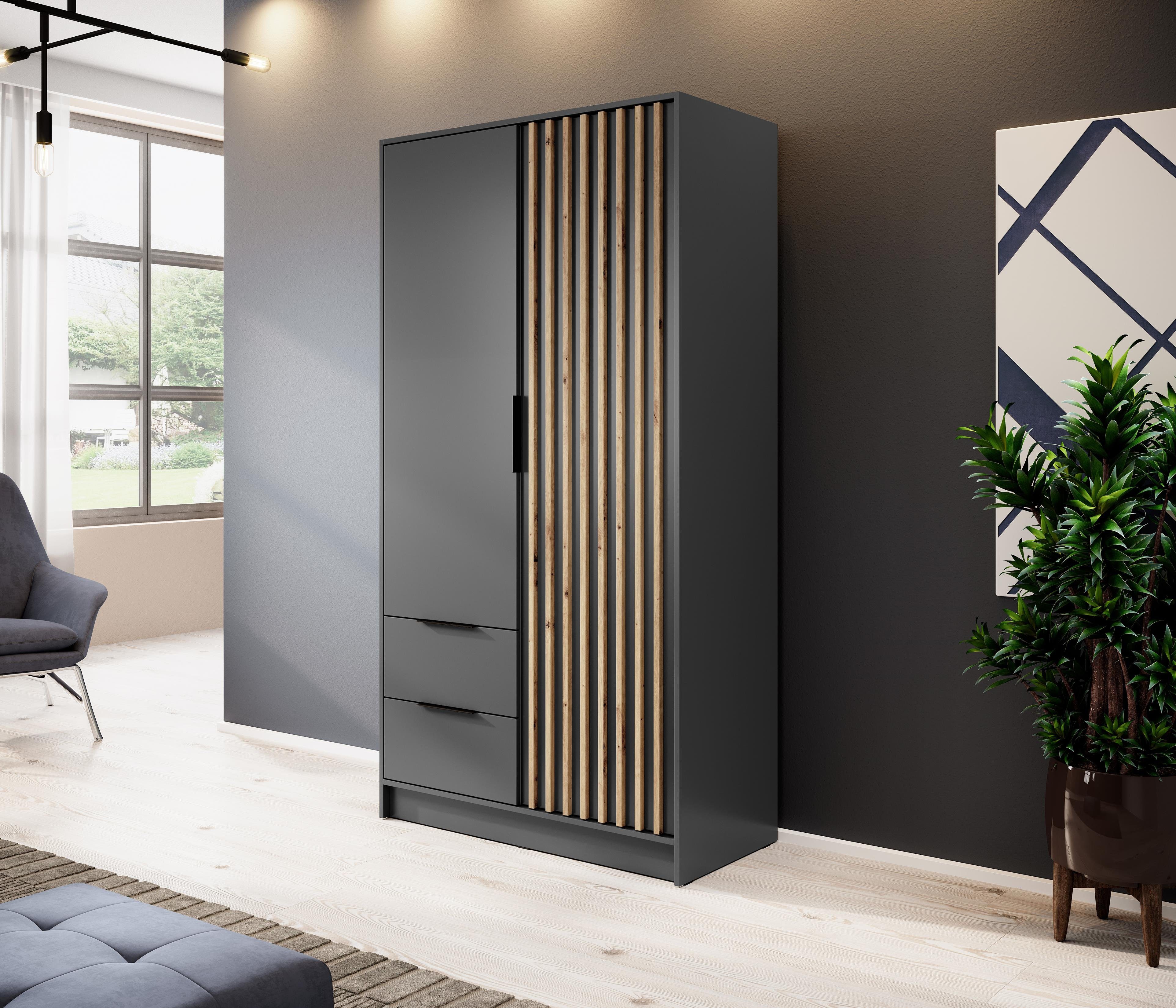 Compleo Kleiderschrank LISA Drehtürenschrank mit Lamellen, günstig online kaufen