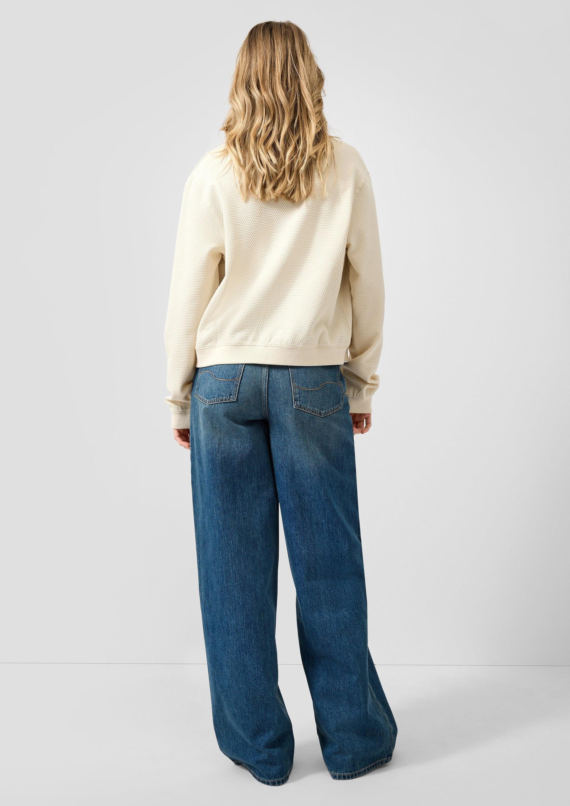 QS Sweatjacke Sweatshirt Strukturierter Sweatblouson – Bild 3 von 5